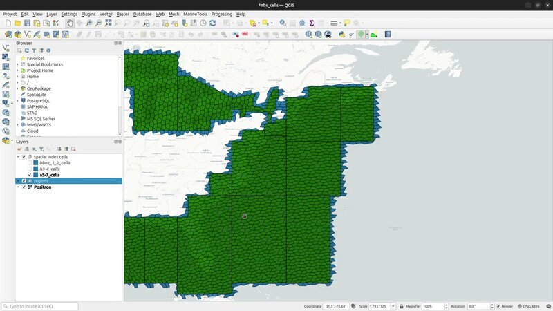 Spatially partitioned data tiles rendered in QGIS